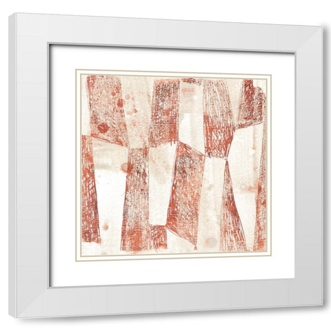 Red Earth Textile VII White Modern Wood Framed Art Print with Double Matting by Vess, June Erica