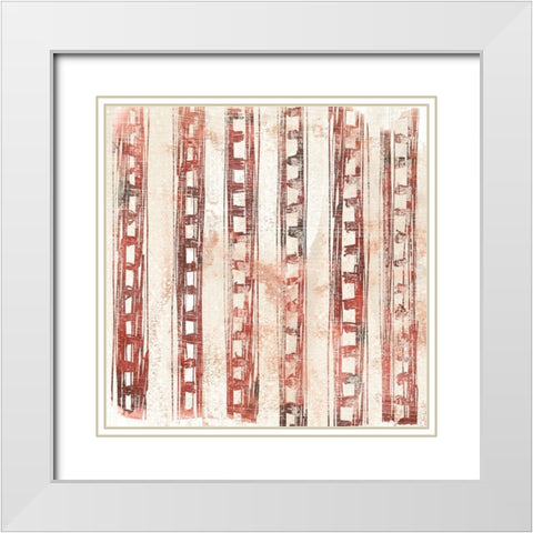 Red Earth Textile IX White Modern Wood Framed Art Print with Double Matting by Vess, June Erica