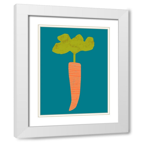 Veggie Party IV White Modern Wood Framed Art Print with Double Matting by Zarris, Chariklia