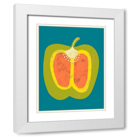 Veggie Party VI White Modern Wood Framed Art Print with Double Matting by Zarris, Chariklia