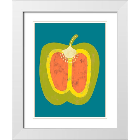 Veggie Party VI White Modern Wood Framed Art Print with Double Matting by Zarris, Chariklia