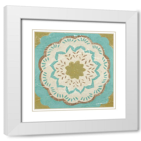 Rustic Tiles IV White Modern Wood Framed Art Print with Double Matting by Zarris, Chariklia