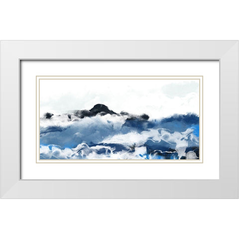 Custom Sea Surface II White Modern Wood Framed Art Print with Double Matting by Vess, June Erica