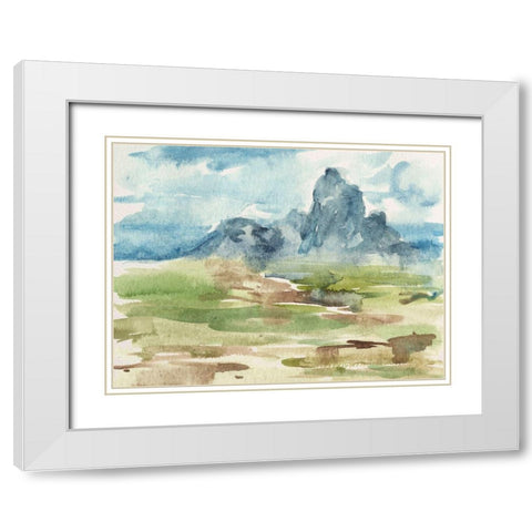 Watercolor Views I White Modern Wood Framed Art Print with Double Matting by Wang, Melissa