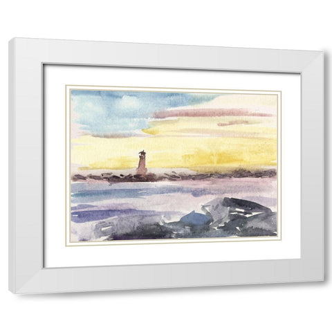 Watercolor Views II White Modern Wood Framed Art Print with Double Matting by Wang, Melissa