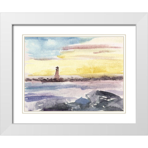 Watercolor Views II White Modern Wood Framed Art Print with Double Matting by Wang, Melissa