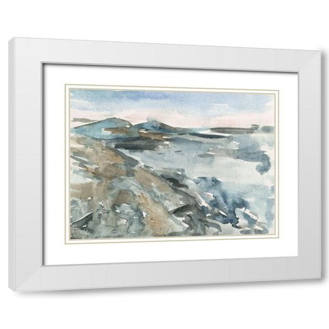 Watercolor Views IV White Modern Wood Framed Art Print with Double Matting by Wang, Melissa