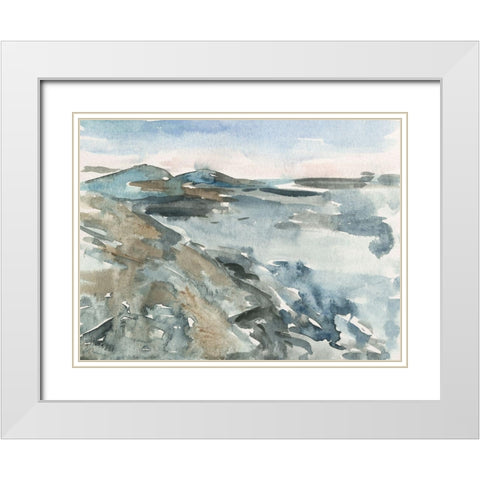 Watercolor Views IV White Modern Wood Framed Art Print with Double Matting by Wang, Melissa