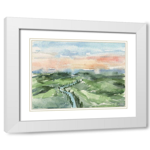 Watercolor Views V White Modern Wood Framed Art Print with Double Matting by Wang, Melissa