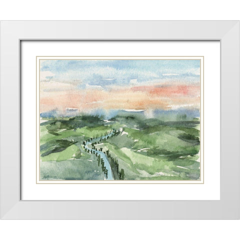 Watercolor Views V White Modern Wood Framed Art Print with Double Matting by Wang, Melissa