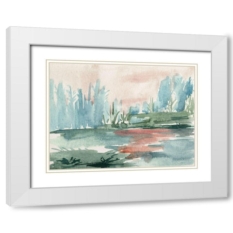 Watercolor Views VI White Modern Wood Framed Art Print with Double Matting by Wang, Melissa