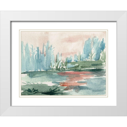 Watercolor Views VI White Modern Wood Framed Art Print with Double Matting by Wang, Melissa