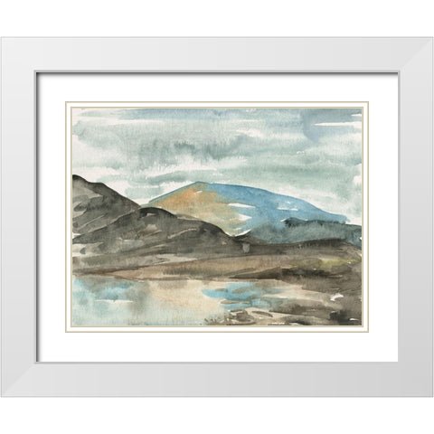 Watercolor Views VII White Modern Wood Framed Art Print with Double Matting by Wang, Melissa