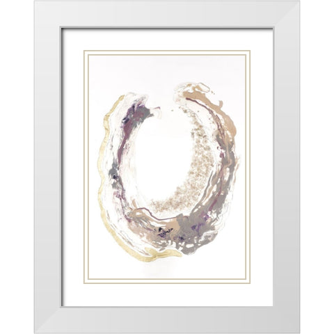 Flourite I White Modern Wood Framed Art Print with Double Matting by Lam, Vanna
