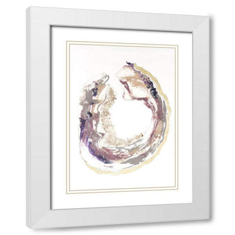 Flourite II White Modern Wood Framed Art Print with Double Matting by Lam, Vanna