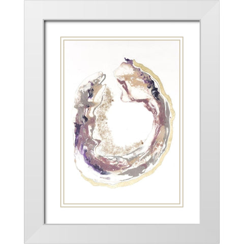 Flourite II White Modern Wood Framed Art Print with Double Matting by Lam, Vanna