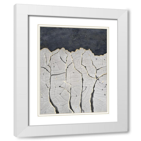 Crackled Arbor I White Modern Wood Framed Art Print with Double Matting by Lam, Vanna