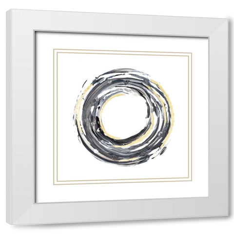 Encircle I White Modern Wood Framed Art Print with Double Matting by Lam, Vanna