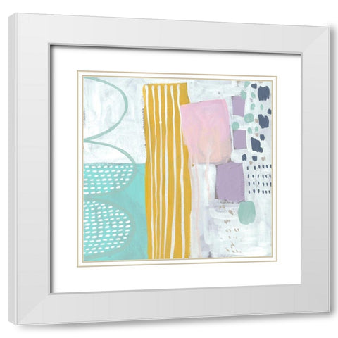 Lollipop Abstract V White Modern Wood Framed Art Print with Double Matting by Zarris, Chariklia