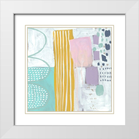 Lollipop Abstract V White Modern Wood Framed Art Print with Double Matting by Zarris, Chariklia