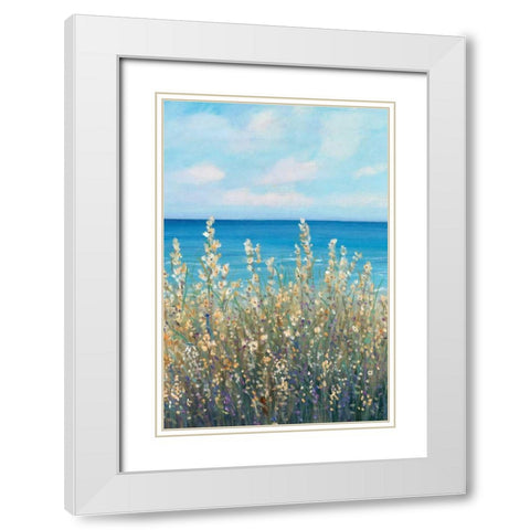 Flowers at the Coast I White Modern Wood Framed Art Print with Double Matting by OToole, Tim