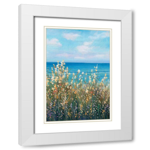 Flowers at the Coast II White Modern Wood Framed Art Print with Double Matting by OToole, Tim