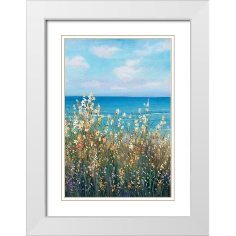 Flowers at the Coast II White Modern Wood Framed Art Print with Double Matting by OToole, Tim