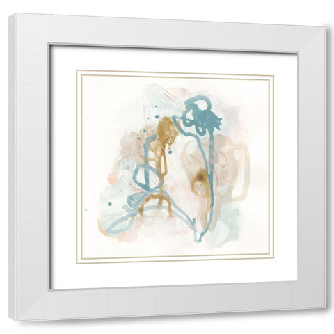 Patina Gesture I White Modern Wood Framed Art Print with Double Matting by Vess, June Erica