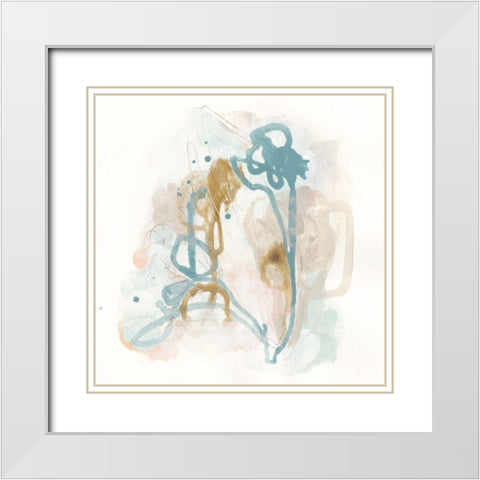 Patina Gesture I White Modern Wood Framed Art Print with Double Matting by Vess, June Erica