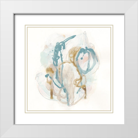 Patina Gesture II White Modern Wood Framed Art Print with Double Matting by Vess, June Erica