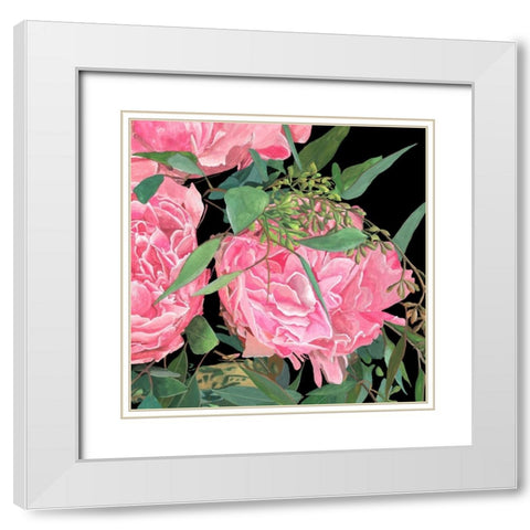 Springtime Fragrance II White Modern Wood Framed Art Print with Double Matting by Wang, Melissa