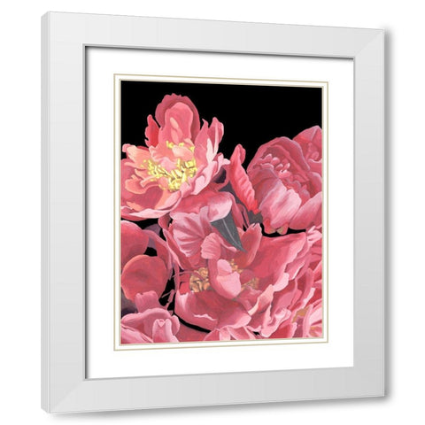 Peonies of My Heart II White Modern Wood Framed Art Print with Double Matting by Wang, Melissa