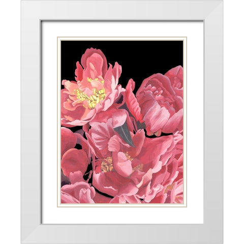 Peonies of My Heart II White Modern Wood Framed Art Print with Double Matting by Wang, Melissa