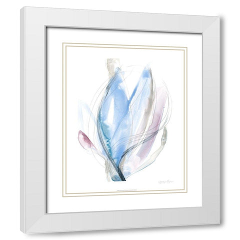 Azure Vortex I White Modern Wood Framed Art Print with Double Matting by Goldberger, Jennifer