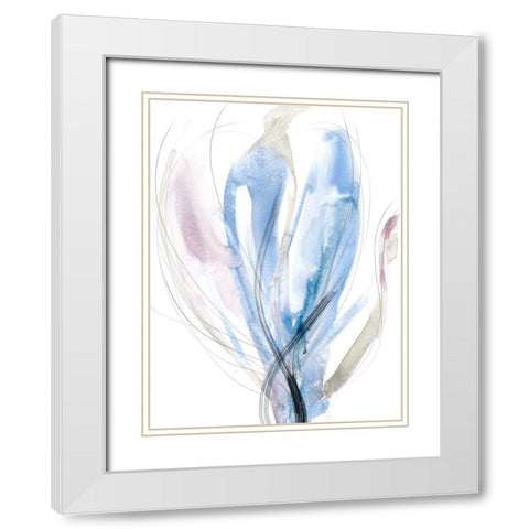 Azure Vortex II White Modern Wood Framed Art Print with Double Matting by Goldberger, Jennifer
