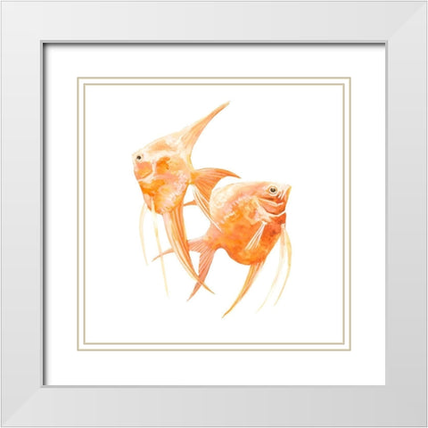 Discus Fish IV White Modern Wood Framed Art Print with Double Matting by Scarvey, Emma