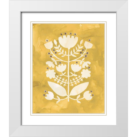 Buttercup I White Modern Wood Framed Art Print with Double Matting by Zarris, Chariklia
