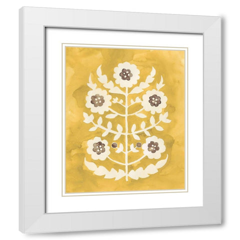 Buttercup II White Modern Wood Framed Art Print with Double Matting by Zarris, Chariklia