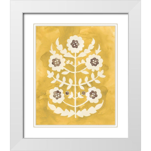 Buttercup II White Modern Wood Framed Art Print with Double Matting by Zarris, Chariklia