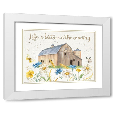 Nostalgic Farm I White Modern Wood Framed Art Print with Double Matting by Maday, Jane