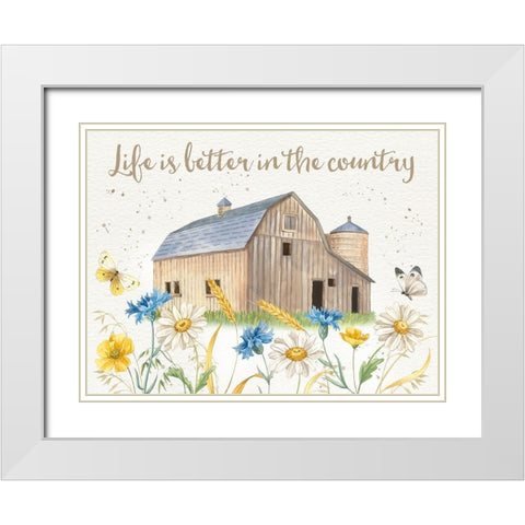 Nostalgic Farm I White Modern Wood Framed Art Print with Double Matting by Maday, Jane