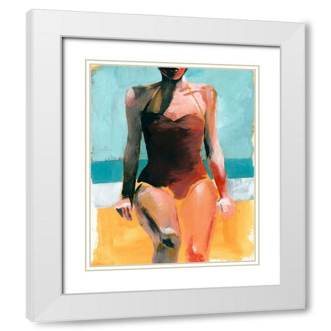 Vintage Swim II White Modern Wood Framed Art Print with Double Matting by Parker, Jennifer Paxton