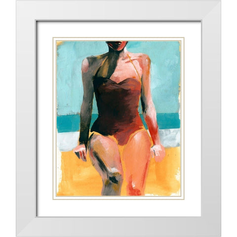 Vintage Swim II White Modern Wood Framed Art Print with Double Matting by Parker, Jennifer Paxton