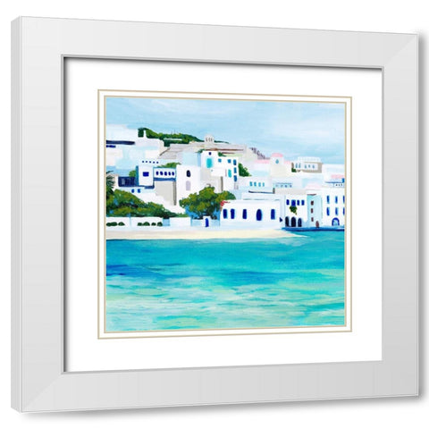 Mykonos I White Modern Wood Framed Art Print with Double Matting by Popp, Grace