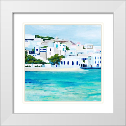 Mykonos I White Modern Wood Framed Art Print with Double Matting by Popp, Grace