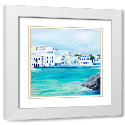 Mykonos II White Modern Wood Framed Art Print with Double Matting by Popp, Grace