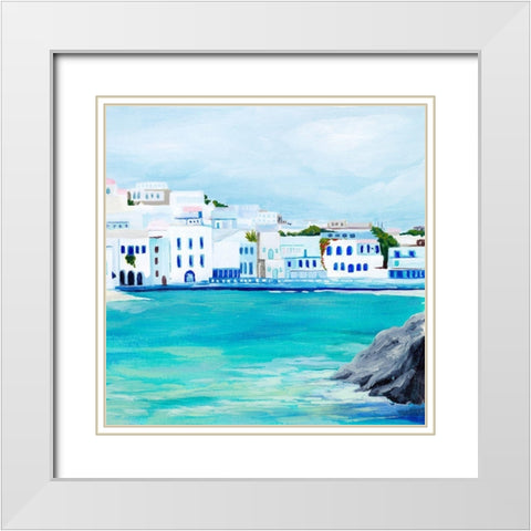 Mykonos II White Modern Wood Framed Art Print with Double Matting by Popp, Grace