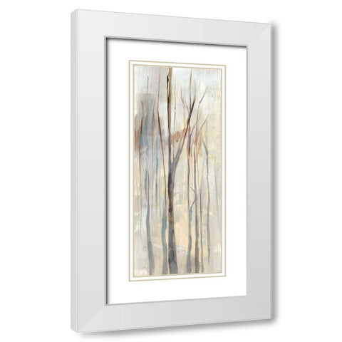 Wispy Birches I White Modern Wood Framed Art Print with Double Matting by Goldberger, Jennifer