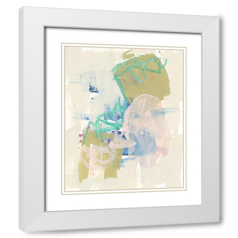 Balancing Pastels I White Modern Wood Framed Art Print with Double Matting by Goldberger, Jennifer