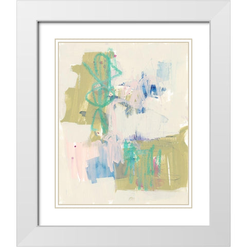 Balancing Pastels II White Modern Wood Framed Art Print with Double Matting by Goldberger, Jennifer